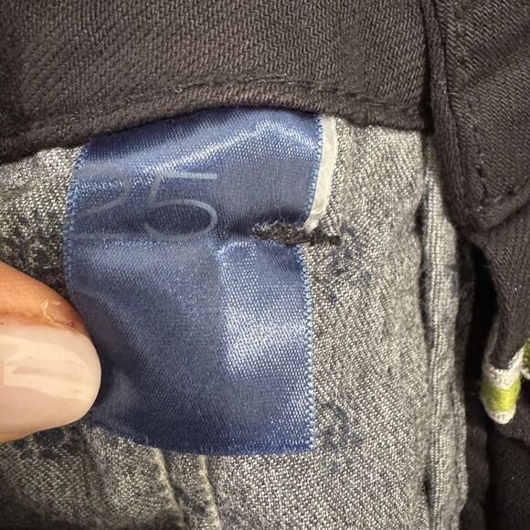 Pilcro Pants Women's 25 Black Wide Leg Flare High Rise Cuffed Hem Trouser Chino - Picture 10 of 12